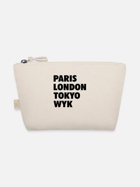 WYK - Paris London Tokyo, Föhr Nordsee Insel - Bio-Täschchen - Natur
