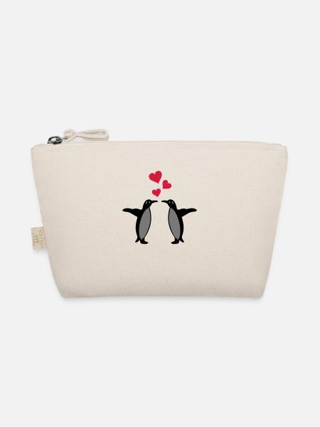pinguine herzen - Bio-Täschchen - Natur - Vorne