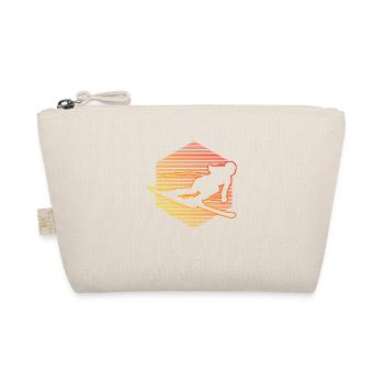 Skiing Ladies Skiing Girls - Organic Pouch - nature - Front