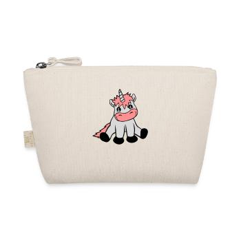 Sedentary cute unicorn - Organic Pouch - nature - Front