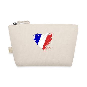 France Tricolor Paris Grunge Heart Football Goal - Organic Pouch - nature - Front