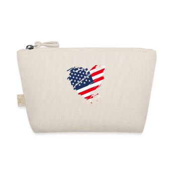 USA Amérique Flag Grunge Heart Stars and Stripes - Trousse biologique - nature - Devant