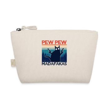 pew pew funny cat lustige katze geschenkidee - Bio-Täschchen - Natur - Vorne