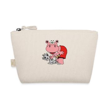 cat hippo hippo kids baby gift kids cat - Organic Pouch - nature - Front