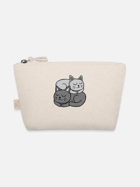 2 Katzen schlafen aufeinander - Bio-Täschchen - Natur - Vorne