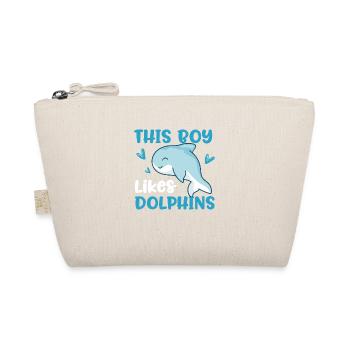 Boy Likes Dolphins Ocean Wildlife Sea Animal - Organic Pouch - nature - Front