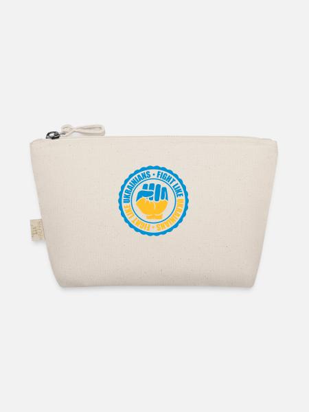 fight like ukrainians quote - Organic Pouch - nature - Front