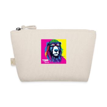 The yellow pink bear - Animal Portrait Pop Art Style - Organic Pouch - nature - Front