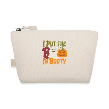Cute Halloween Design, Boo, Booty, Ghost, Pumpkin - Organic Pouch - nature - Front