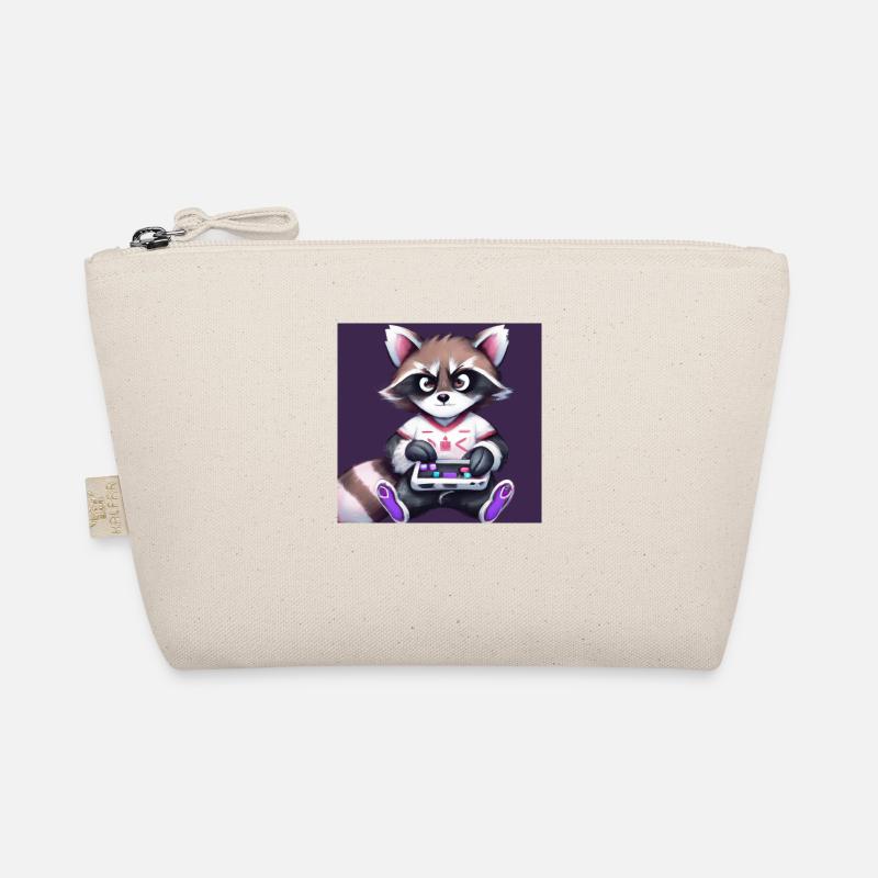 kaweii racoon playing computer games Bio-Täschchen