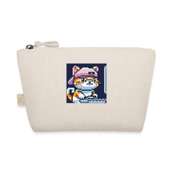 Cute cat with baseballhat playing computer games - Organic Pouch - nature - Front
