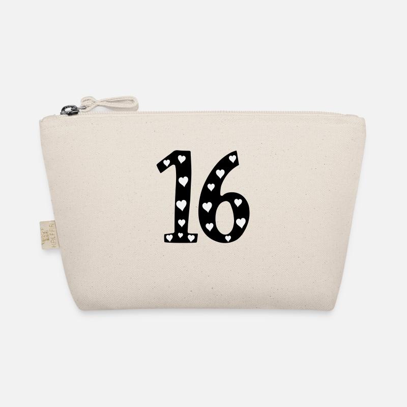 16 Geburtstag mit Herz Bio-Täschchen