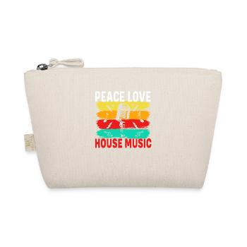 frieden liebe House Musik, peace love house music - Bio-Täschchen - Natur - Vorne