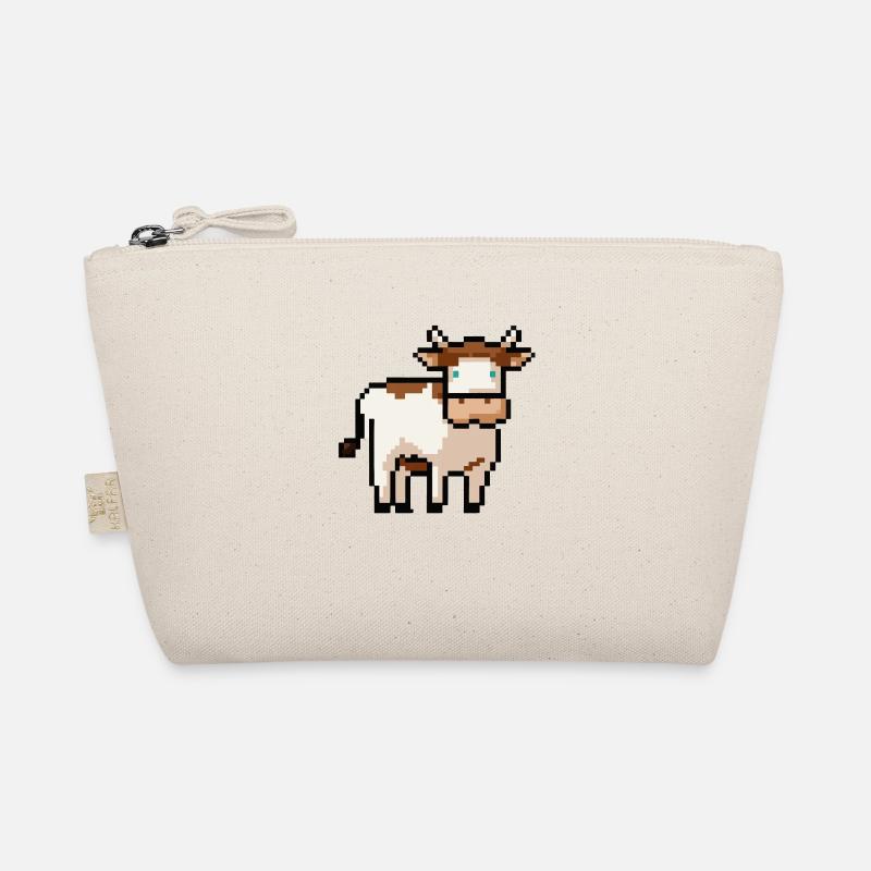 Kuh Verpixelt Pixel Kuh Geschenkidee Bio-Täschchen