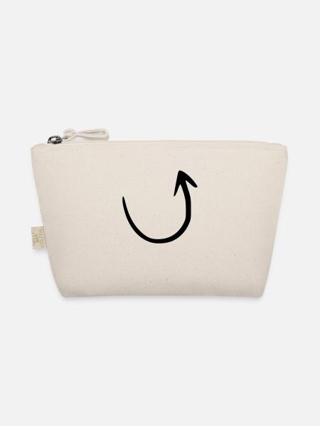 Arrow drawing sketch black - Organic Pouch - nature - Front