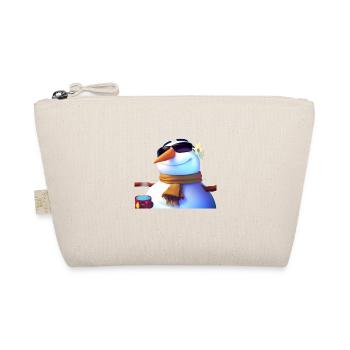 Snowman with sunglasses - Organic Pouch - nature - Front