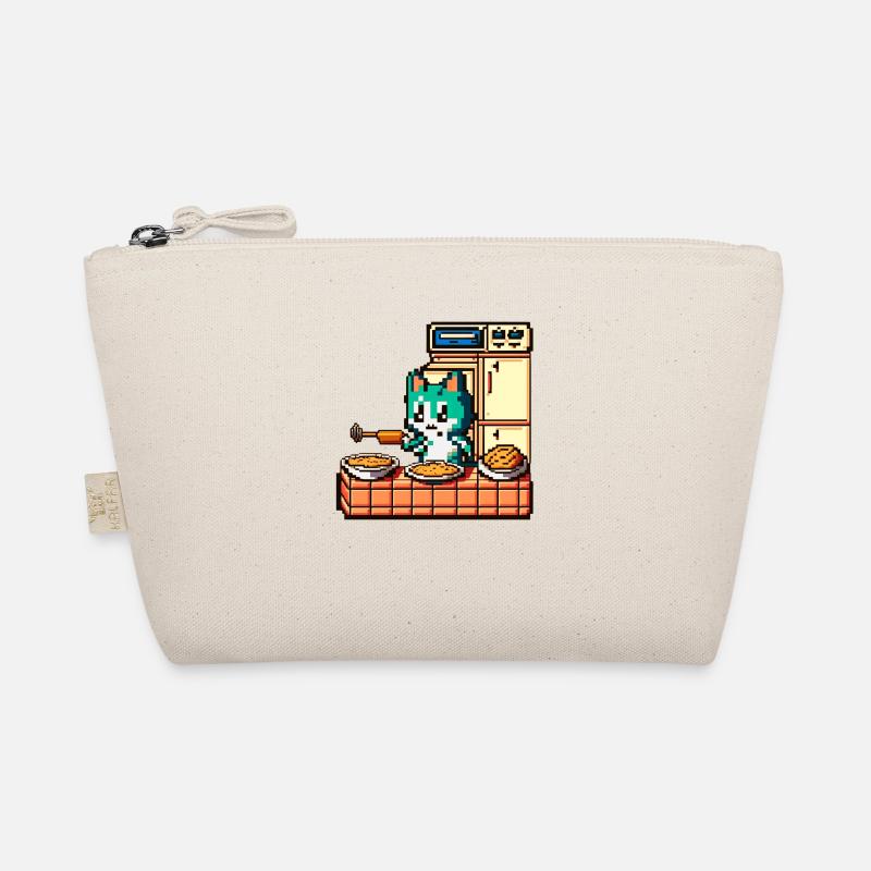 kochende Katze schwingt den Pürierstab in 8 Bit - Bio-Täschchen - Natur