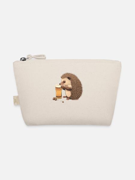 Hérisson mignon avec de la bière - Trousse biologique - nature - Devant