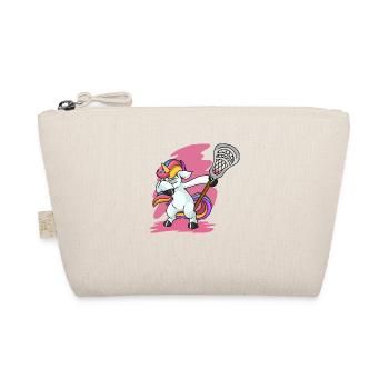 Lacrosse Sport Sportart Einhorn I Geschenk - Bio-Täschchen - Natur - Vorne