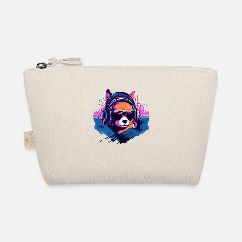 Shiba Inu im Synth Wave Style Bio-Täschchen