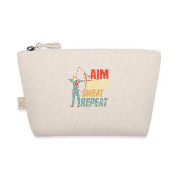 Aim Shoot Sweat Repeat Bow & Arrows Target Archery - Organic Pouch - nature - Front