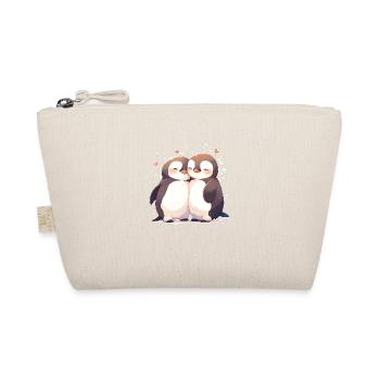 Pinguin Herz Liebe Süß Umarmung Pinguinliebe - Bio-Täschchen - Natur - Vorne