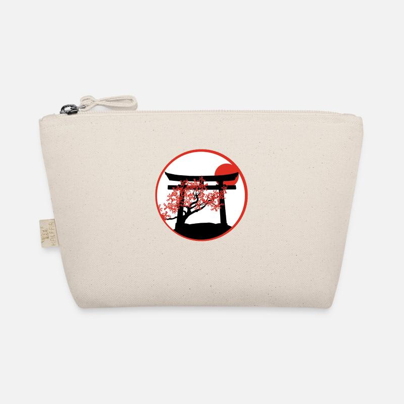 Serene Sunset: Torii Gate and Cherry Tree Organic Pouch