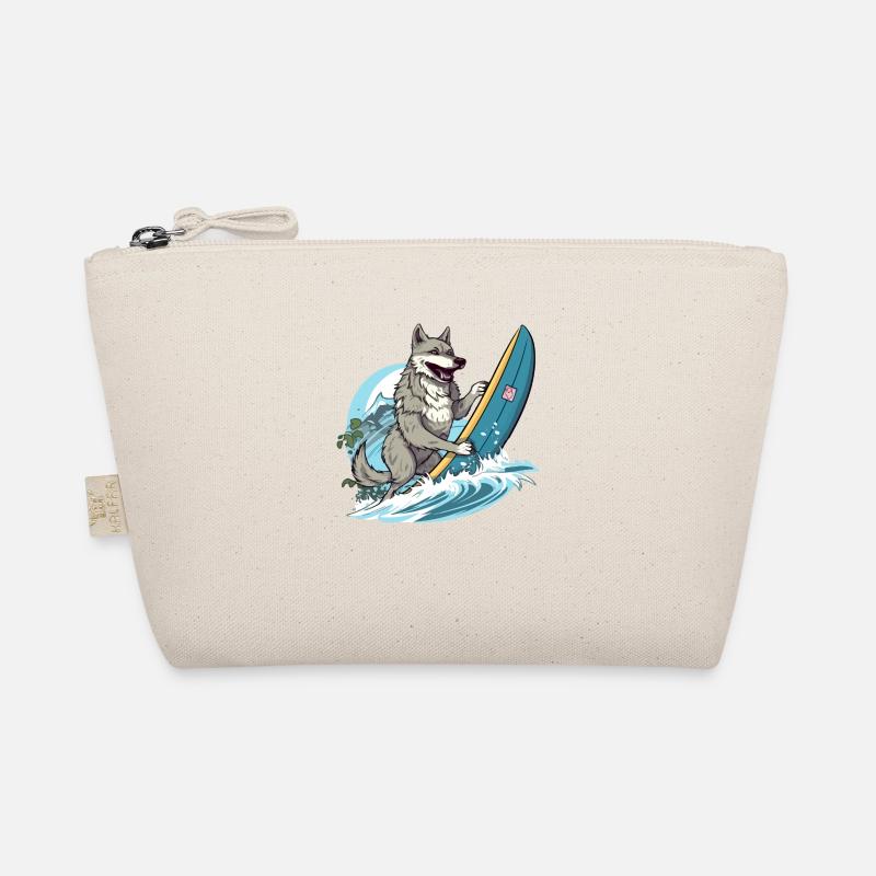 Zozo the surfer wolf Organic Pouch