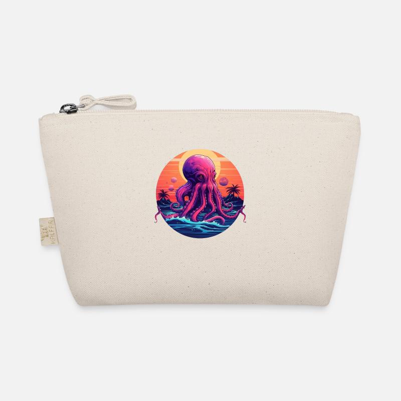 Octopus 80s synthwave 1 without stroke - Organic Pouch - nature