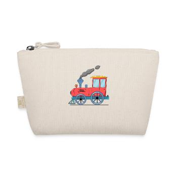Children's train railway pink - Organic Pouch - nature - Front
