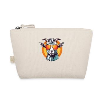 Cool Goat in Sunglasses - Organic Pouch - nature - Front