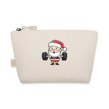 Weihnachtsmann Hantel Gym Weihnachten - Bio-Täschchen - Natur - Vorne