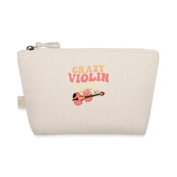 Crazy Violin Lady Violinist Orchestra - Organic Pouch - nature - Front