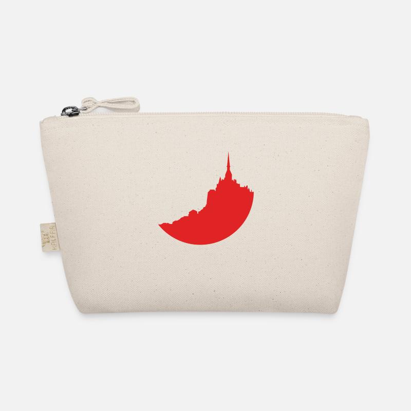 Mont Saint Michel red silhouette Organic Pouch