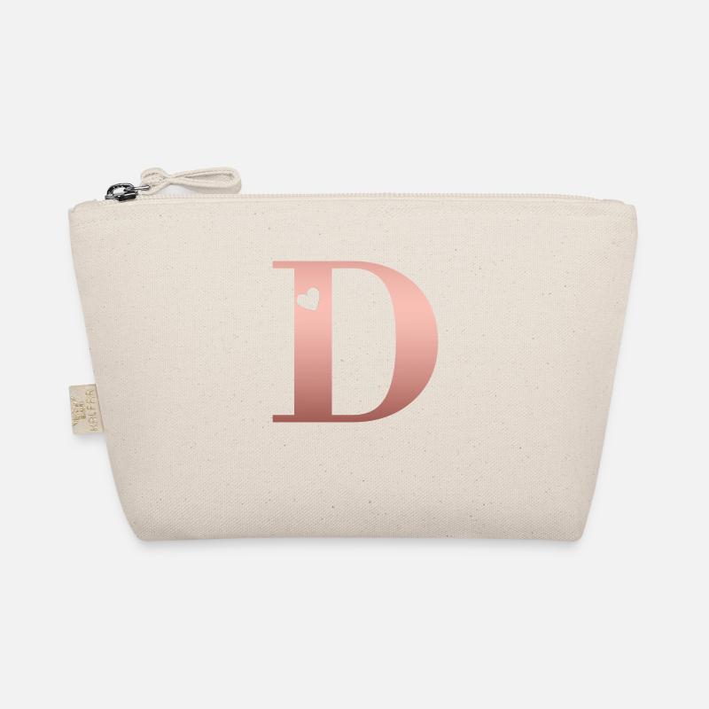 lettre D rose gold Trousse biologique