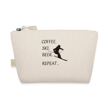 COFFEE SKI BEER REPEAT, Ski fahren - Bio-Täschchen - Natur - Vorne