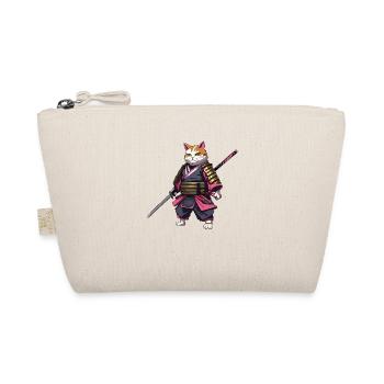 Chat samouraï & fleurs de cerisier #3 - Trousse biologique - nature - Devant