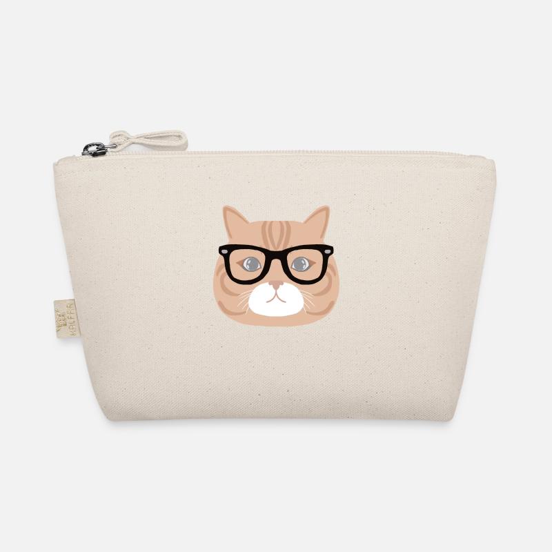 Katze mit Brille Bio-Täschchen