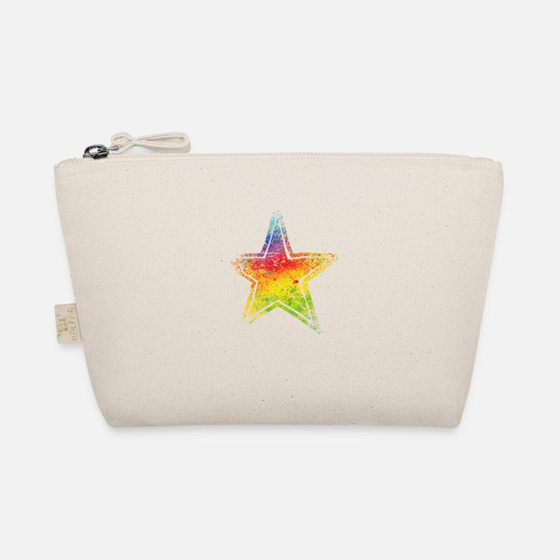 Star Drawn Path CMYK Rainbow Masked Turned Organic Pouch
