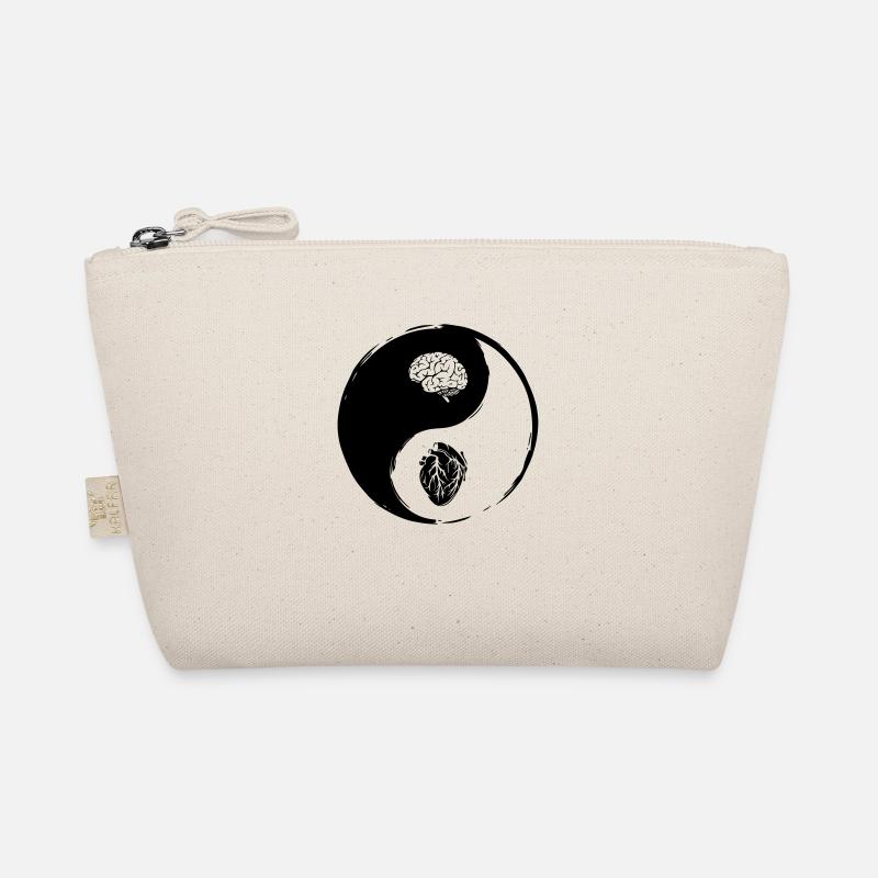 Yin Yang Herz Gehirn - Bio-Täschchen - Natur