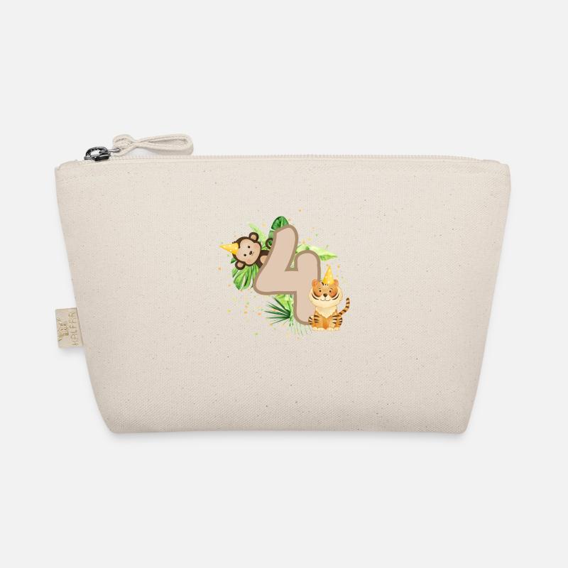 Vierter Geburtstag Dschungel Tiger Affe 4. Junge Bio-Täschchen