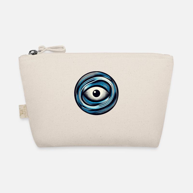 Oceanic Gauze: Retro Risograph Eye Organic Pouch