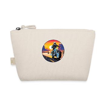 Motorcycle and Sunset, Biker Gift - Organic Pouch - nature - Front