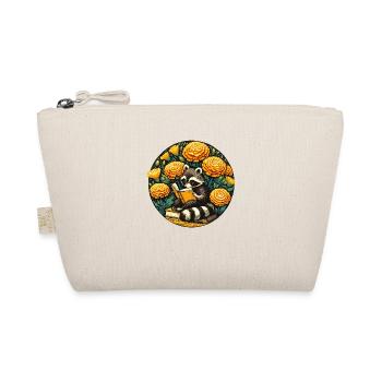 Reading Raccoon with Marigolds - Organic Pouch - nature - Front