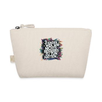 Gift: Birth, Third Child, Three Children, Humor - Organic Pouch - nature - Front