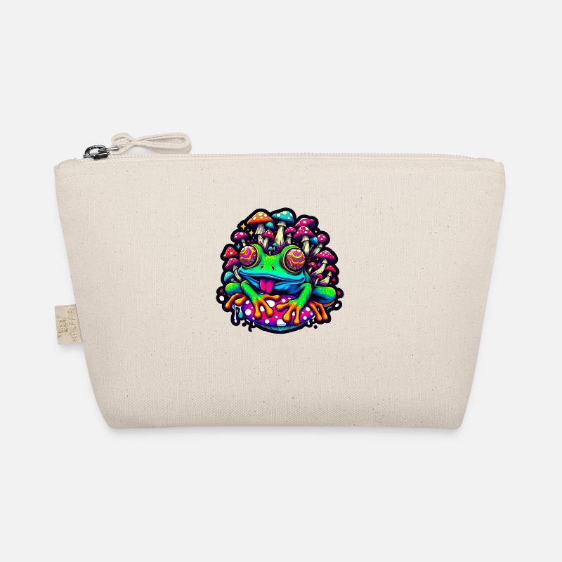 Psychedelic frog with mushrooms Organic Pouch
