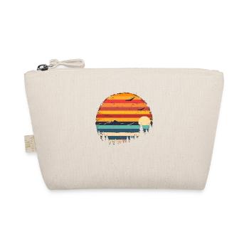 Sunset Forest Mountain Outdoor Retro 80s Vintage 3 - Bio-Täschchen - Natur - Vorne
