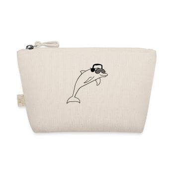 Cool DJ Dolphin Jumps Sunglasses Party Music - Organic Pouch - nature - Front