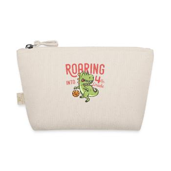 Roaring into 4th Grade Dinosaur Basketball - Organic Pouch - nature - Front
