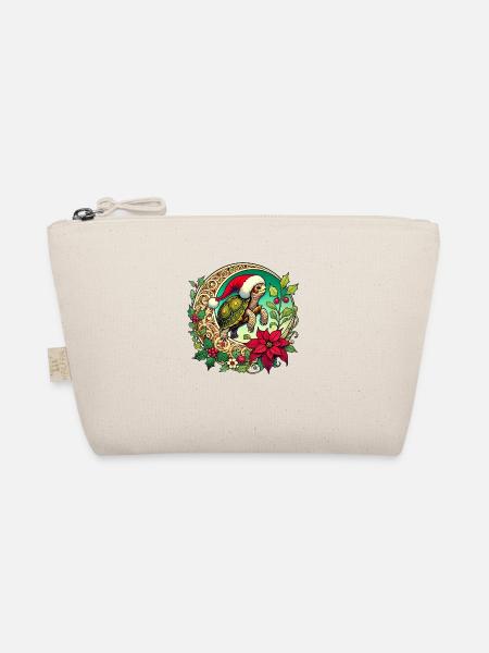 Christmas Turtle - Organic Pouch - nature - Front